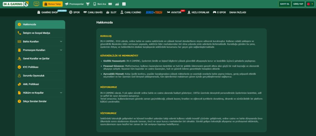 inagaming hakkımızda